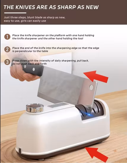 Affûteur de couteaux de cuisine, outil d'affûtage manuel des couteaux avec Non